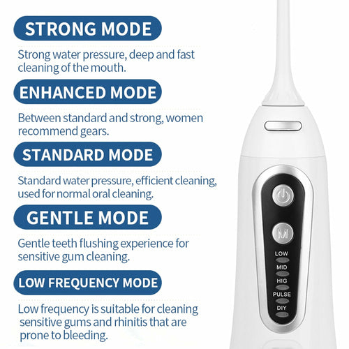 Portable Oral Irrigator Dental Water Flosser Device Thread Teeth